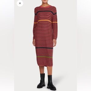 PAUL SMITH Striped Alpaca Blend Knitted Sweater Dress in Bubblegum. Size M. EUC